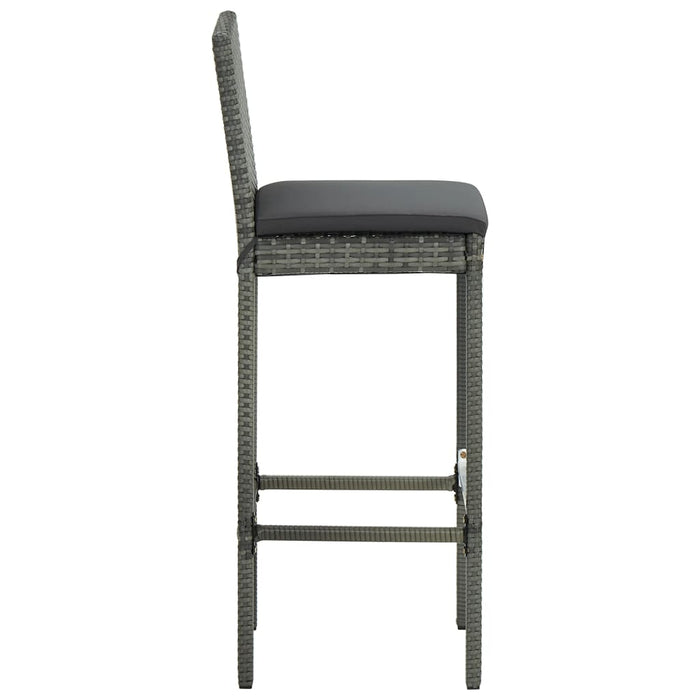Set mobilier bar de grădină cu perne, 5 piese, gri, poliratan - WALTI WALTI
