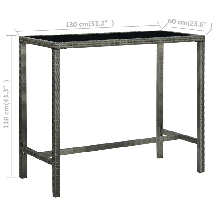 Set mobilier bar de grădină cu perne, 5 piese, gri, poliratan - WALTI WALTI
