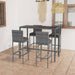 Set mobilier bar de grădină cu perne, 5 piese, gri, poliratan - WALTI WALTI