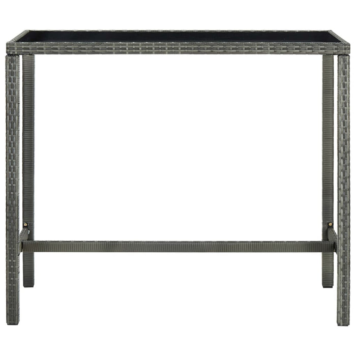 Set mobilier bar de grădină cu perne, 7 piese, gri, poliratan WALTI