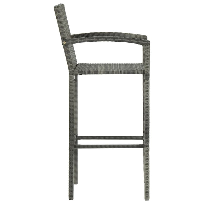 Set mobilier bar de grădină, 3 piese, gri, poliratan - WALTI WALTI