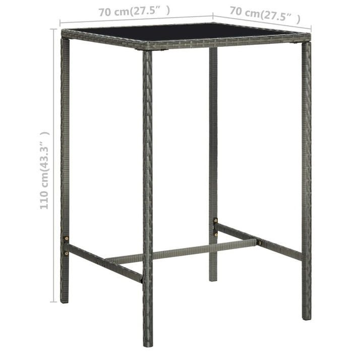 Set mobilier bar de grădină, 3 piese, gri, poliratan - WALTI WALTI