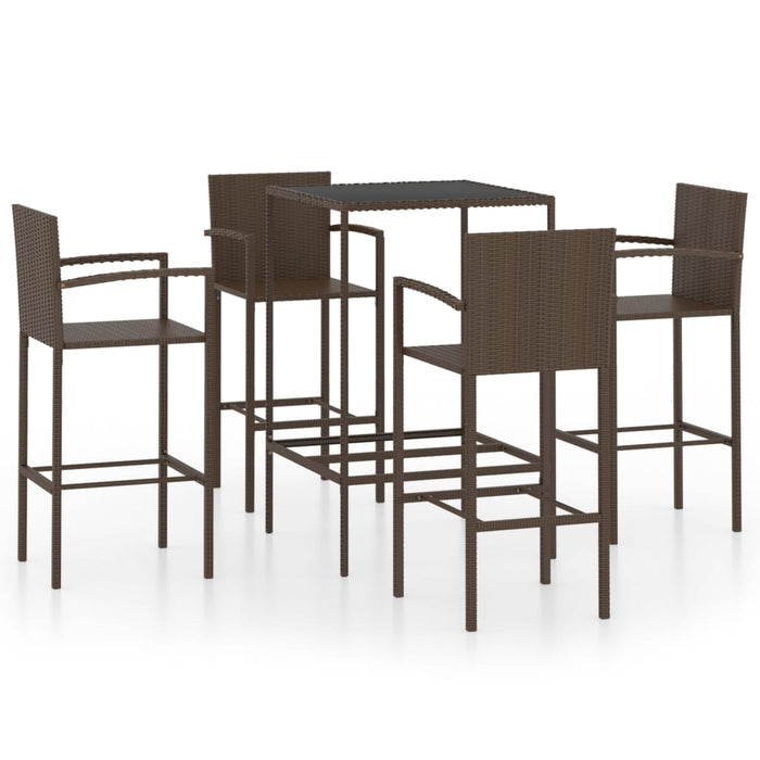 Set mobilier bar de grădină, 5 piese, maro, poliratan - WALTI WALTI