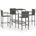 Set mobilier bar de grădină, 5 piese, gri, poliratan - WALTI WALTI