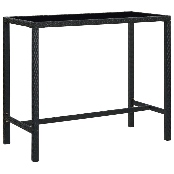 Set mobilier bar de grădină, 5 piese, negru, poliratan WALTI