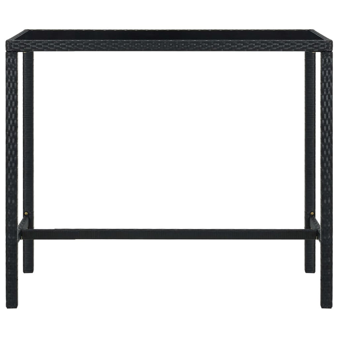 Set mobilier bar de grădină, 5 piese, negru, poliratan WALTI