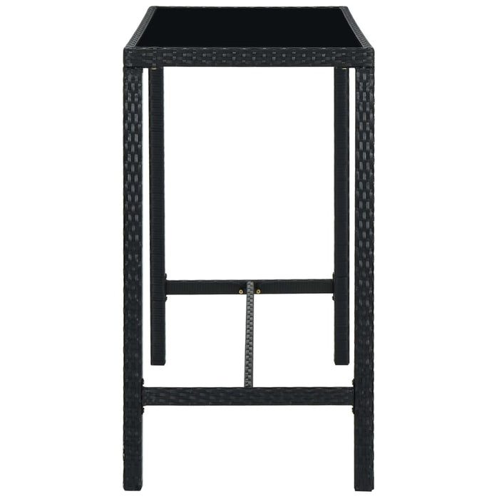 Set mobilier bar de grădină, 5 piese, negru, poliratan WALTI