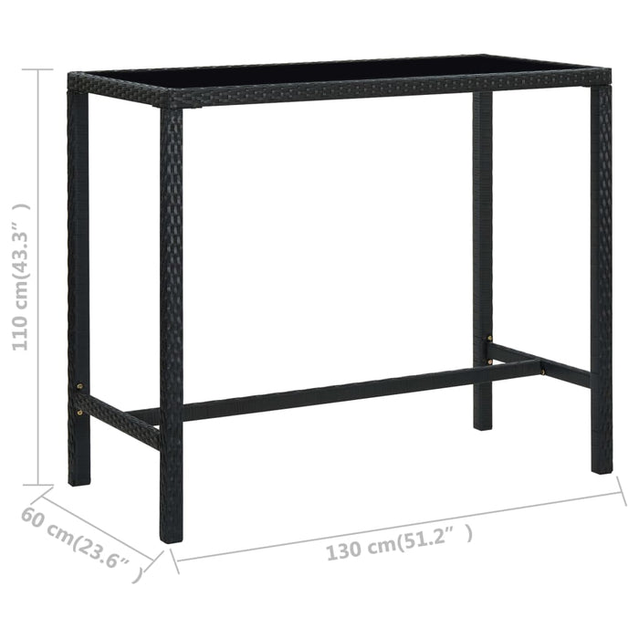 Set mobilier bar de grădină, 5 piese, negru, poliratan WALTI