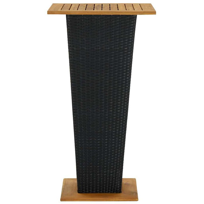 Set mobilier bar de grădină cu perne, 5 piese, negru, poliratan WALTI