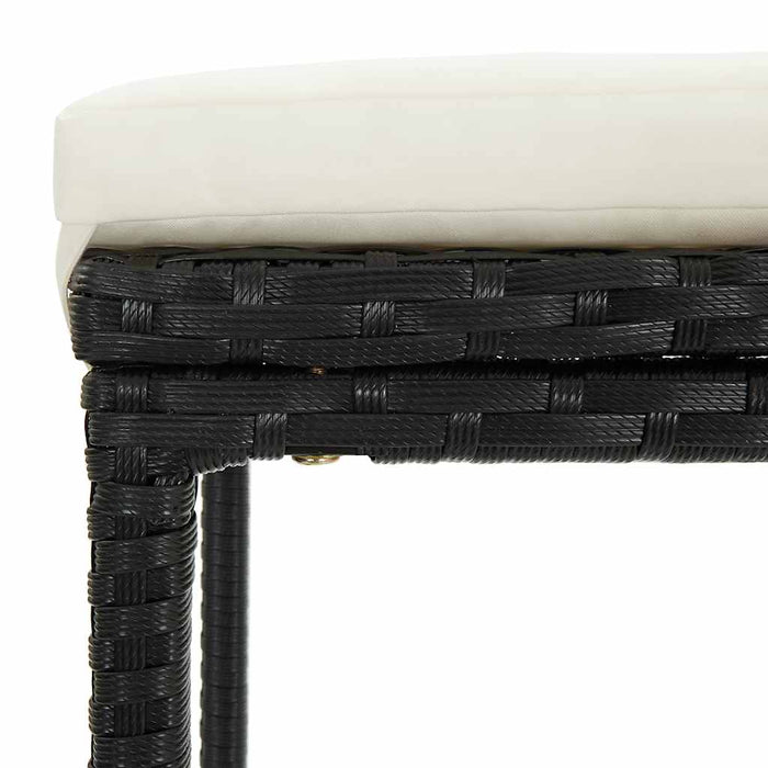 Set mobilier bar de grădină cu perne, 5 piese, negru, poliratan WALTI