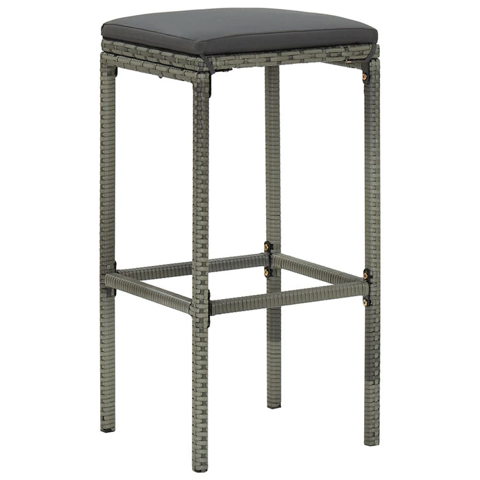 Set mobilier bar de grădină cu perne, 5 piese, gri, poliratan - WALTI WALTI
