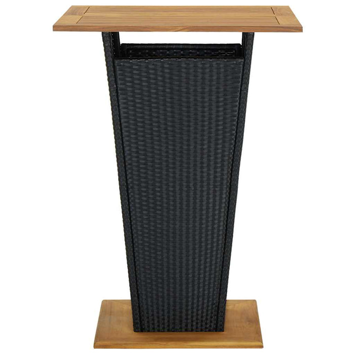 Set mobilier bar de grădină cu perne, 5 piese, negru, poliratan WALTI