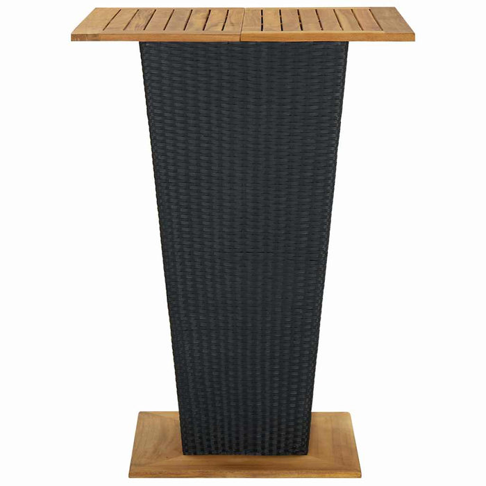 Set mobilier bar de grădină cu perne, 5 piese, negru, poliratan WALTI