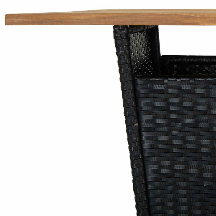 Set mobilier bar de grădină cu perne, 5 piese, negru, poliratan WALTI
