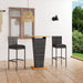 Set mobilier bar de grădină, cu perne, 3 piese, gri, poliratan - WALTI WALTI