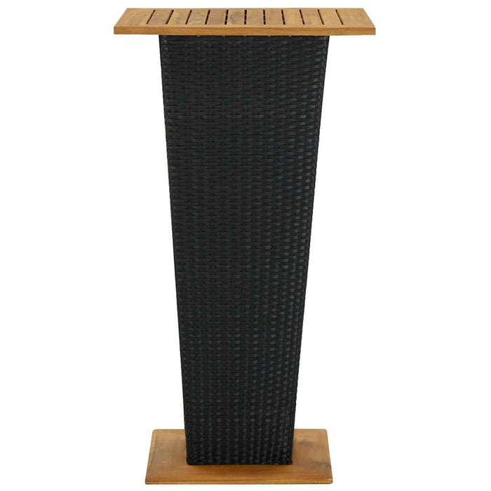 Set mobilier bar de grădină cu perne, 5 piese, negru, poliratan WALTI