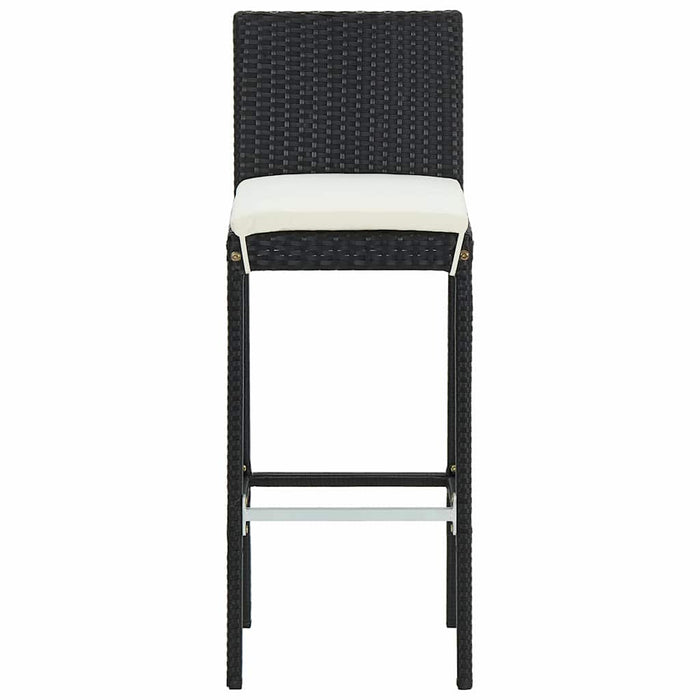 Set mobilier bar de grădină cu perne, 5 piese, negru, poliratan WALTI