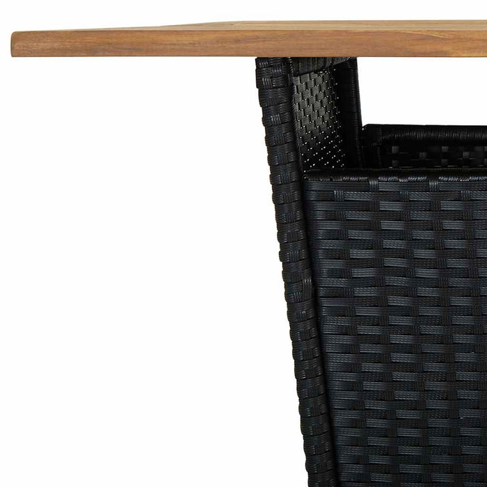Set mobilier bar de grădină cu perne, 5 piese, negru, poliratan - WALTI WALTI