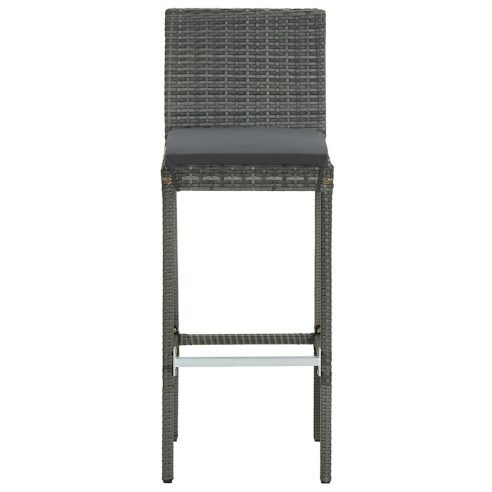Set mobilier bar de grădină cu perne, 5 piese, gri, poliratan - WALTI WALTI