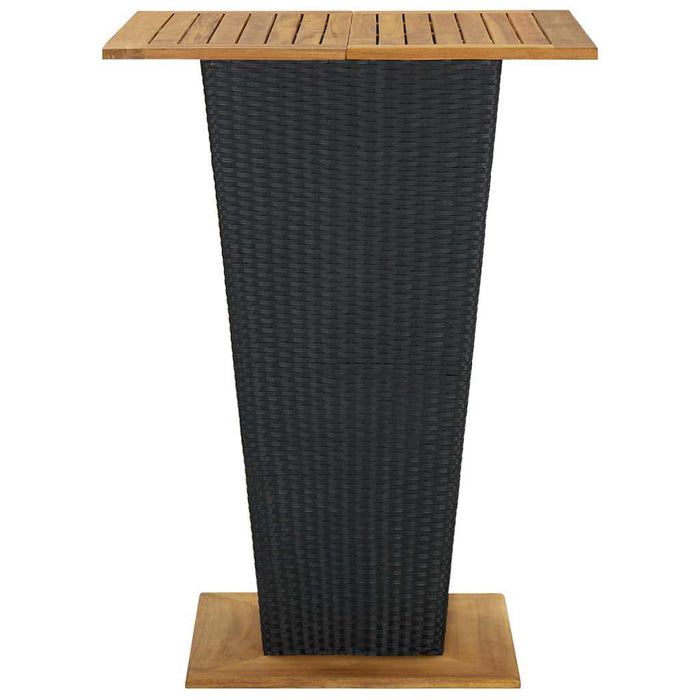 Set mobilier bar de grădină cu perne, 9 piese, negru, poliratan WALTI