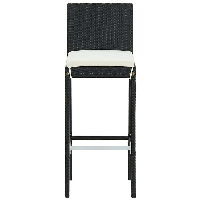 Set mobilier bar de grădină cu perne, 9 piese, negru, poliratan WALTI