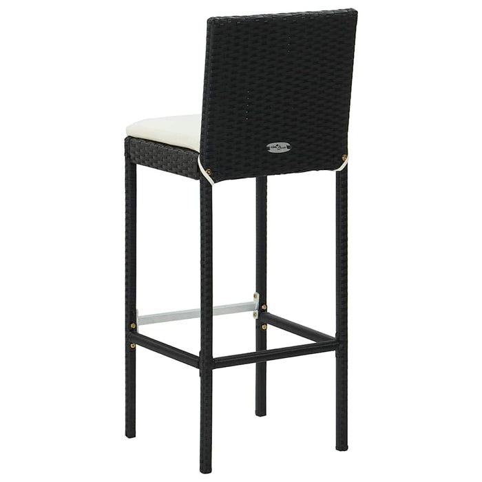 Set mobilier bar de grădină cu perne, 9 piese, negru, poliratan WALTI