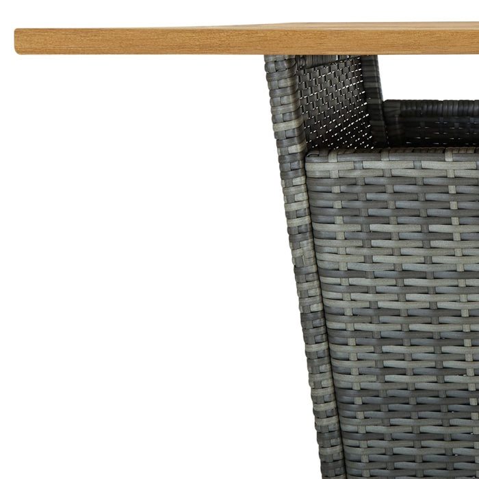 Set mobilier bar de grădină cu perne, 9 piese, gri, poliratan - WALTI WALTI