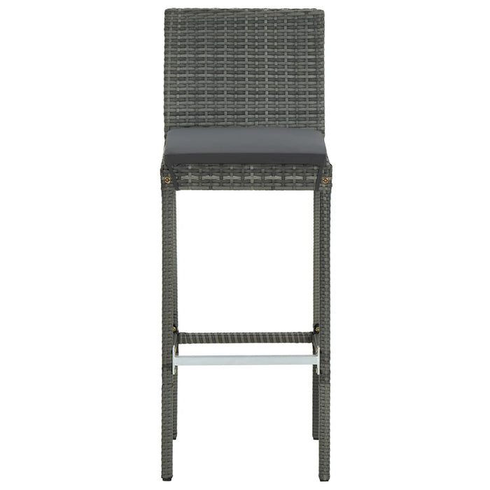 Set mobilier bar de grădină cu perne, 9 piese, gri, poliratan - WALTI WALTI