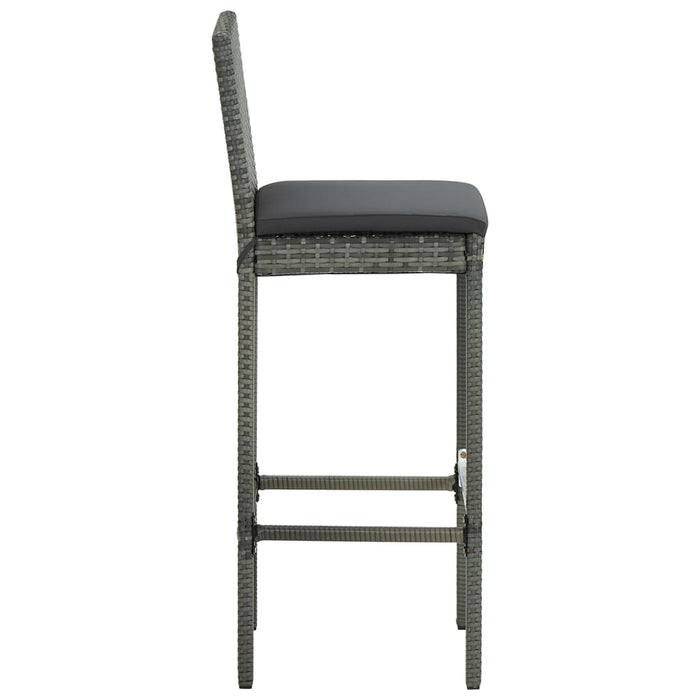 Set mobilier bar de grădină cu perne, 9 piese, gri, poliratan - WALTI WALTI