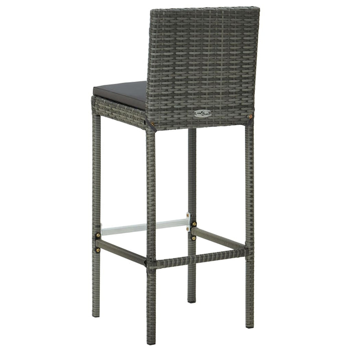 Set mobilier bar de grădină cu perne, 9 piese, gri, poliratan - WALTI WALTI
