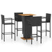 Set mobilier bar de gradină, 5 piese, negru - WALTI WALTI