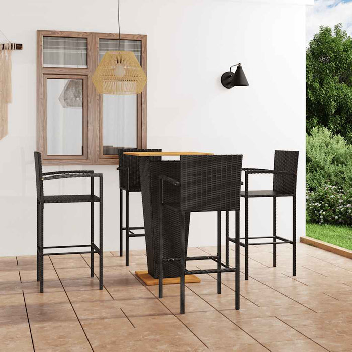 Set mobilier bar de gradină, 5 piese, negru - WALTI WALTI