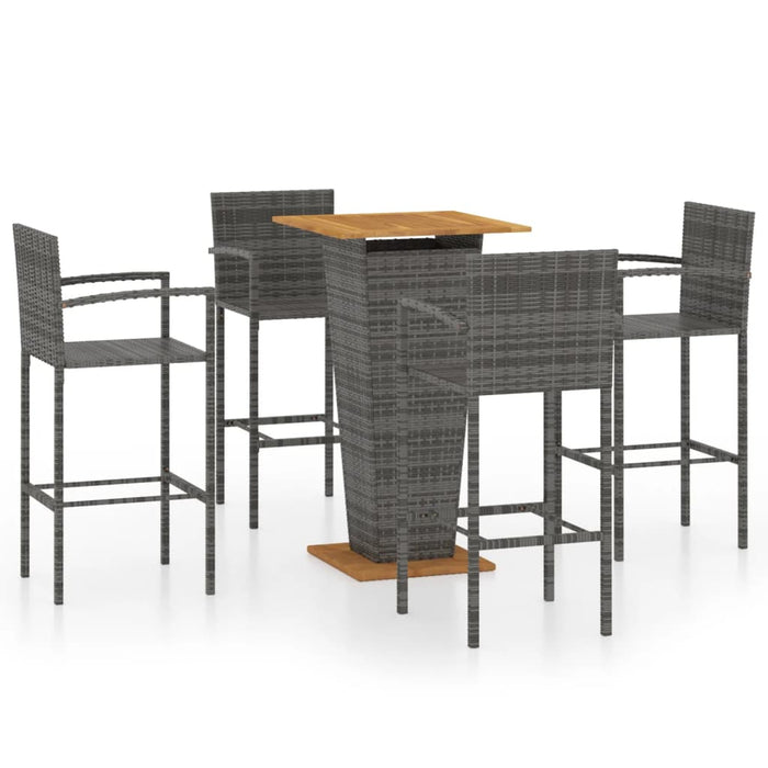 Set mobilier bar de grădină, 5 piese, gri WALTI
