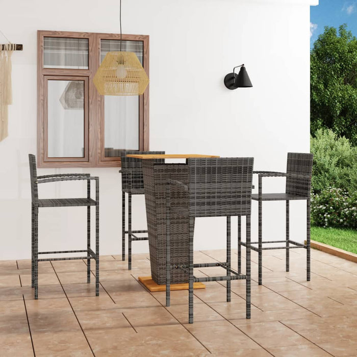 Set mobilier bar de grădină, 5 piese, gri WALTI