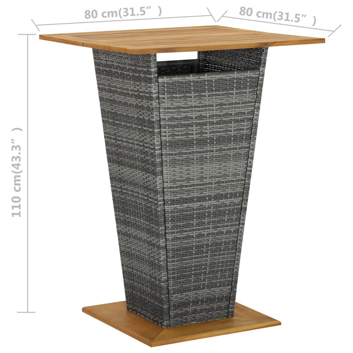 Set mobilier de bar de grădină, 3 piese, gri WALTI
