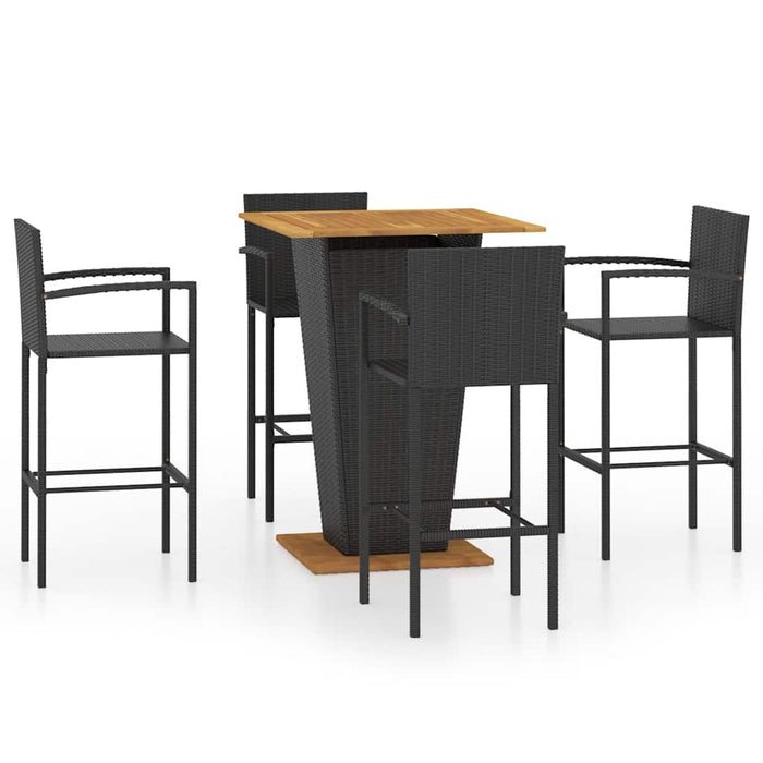Set mobilier bar de grădină, 5 piese, negru - WALTI WALTI