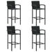 Set mobilier bar de grădină, 5 piese, negru - WALTI WALTI
