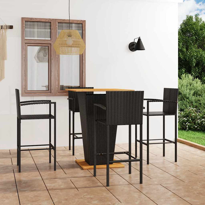 Set mobilier bar de grădină, 5 piese, negru - WALTI WALTI