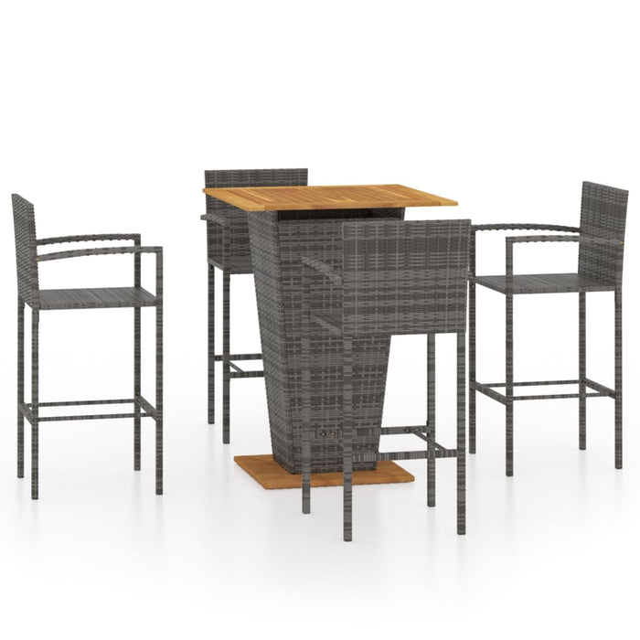 Set mobilier bar de grădină, 5 piese, gri WALTI