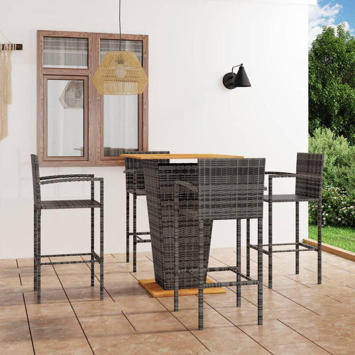 Set mobilier bar de grădină, 5 piese, gri WALTI
