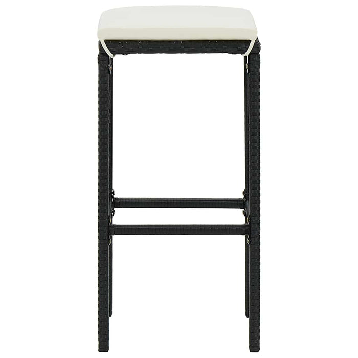 Set mobilier bar de grădină cu perne, 3 piese, negru WALTI