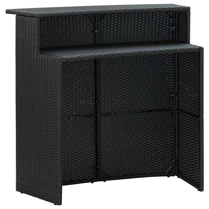 Set mobilier bar de grădină cu perne, 3 piese, negru WALTI