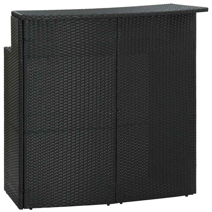 Set mobilier bar de grădină cu perne, 3 piese, negru WALTI