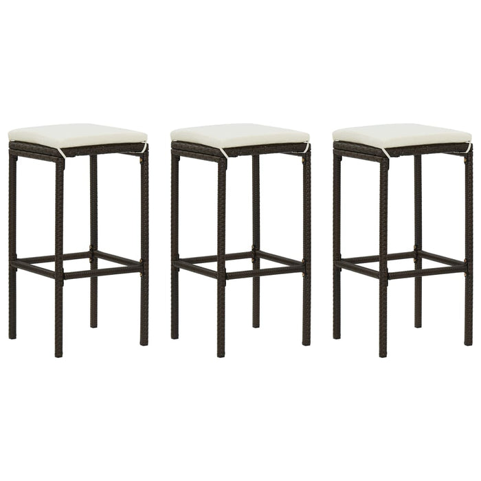 Set mobilier bar de grădină cu perne, 4 piese, maro - WALTI WALTI