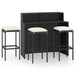 Set mobilier bar de grădină cu perne, 4 piese, negru - WALTI WALTI