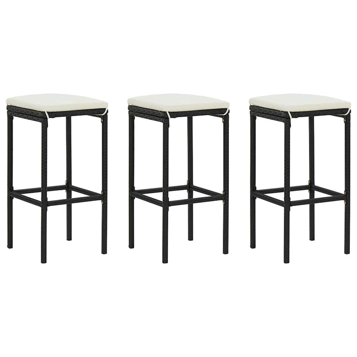 Set mobilier bar de grădină cu perne, 4 piese, negru - WALTI WALTI