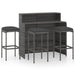 Set mobilier bar de grădină cu perne, 4 piese, gri - WALTI WALTI