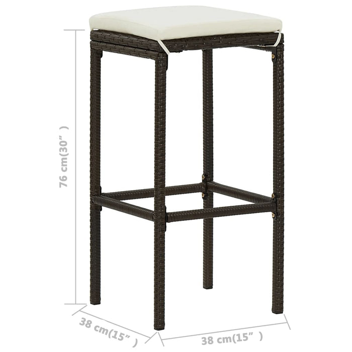 Set mobilier bar de grădină cu perne, 5 piese, maro WALTI