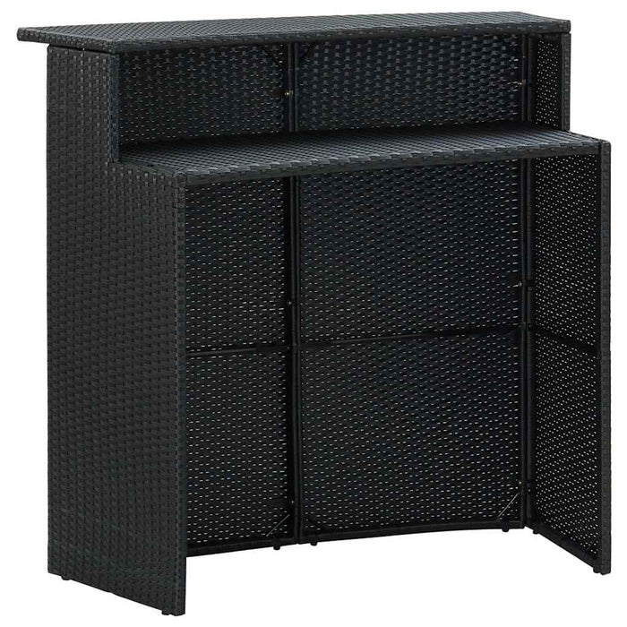 Set mobilier bar de grădină cu perne, 3 piese, negru WALTI