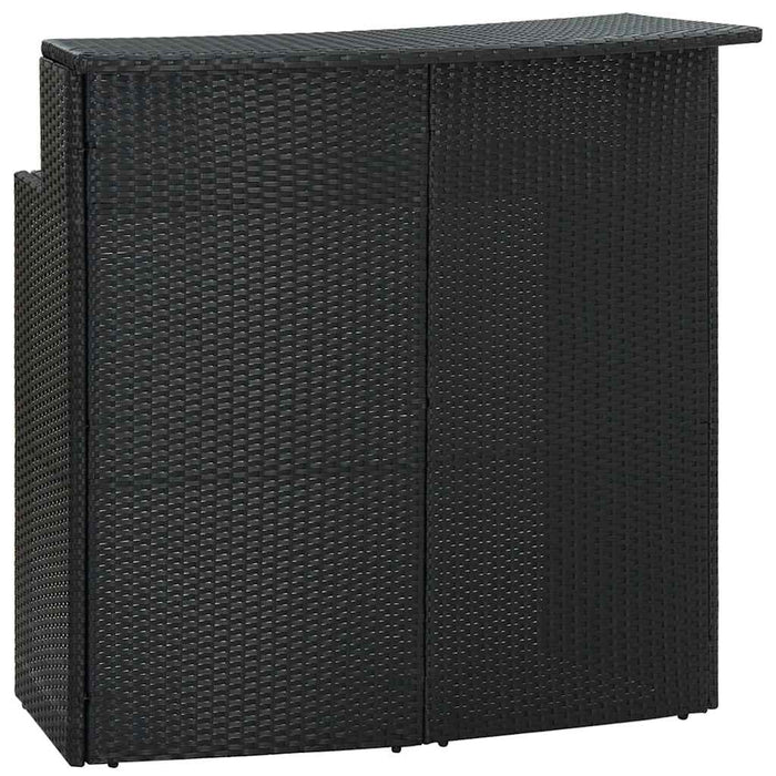 Set mobilier bar de grădină cu perne, 3 piese, negru WALTI